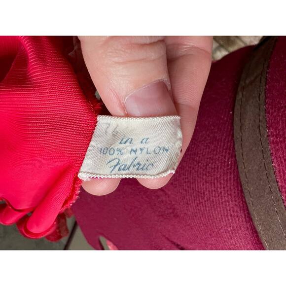 slip dress full slip red 1950s - Picture 10 of 11